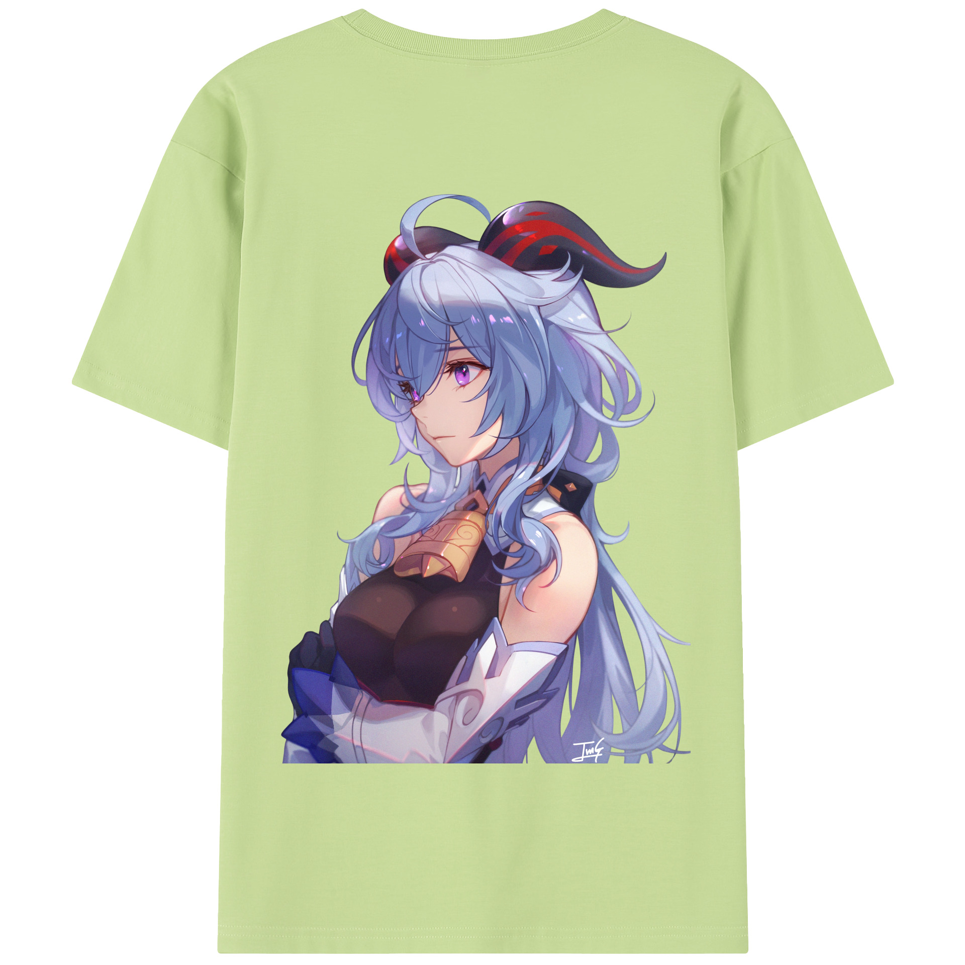 げんし神 甘雨 かんう genshin Ganyu 綿100％半袖Tシャツ（背面プリント）